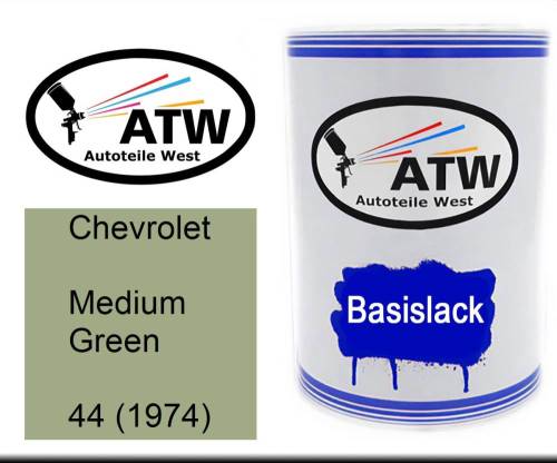 Chevrolet, Medium Green, 44 (1974): 500ml Lackdose, von ATW Autoteile West.